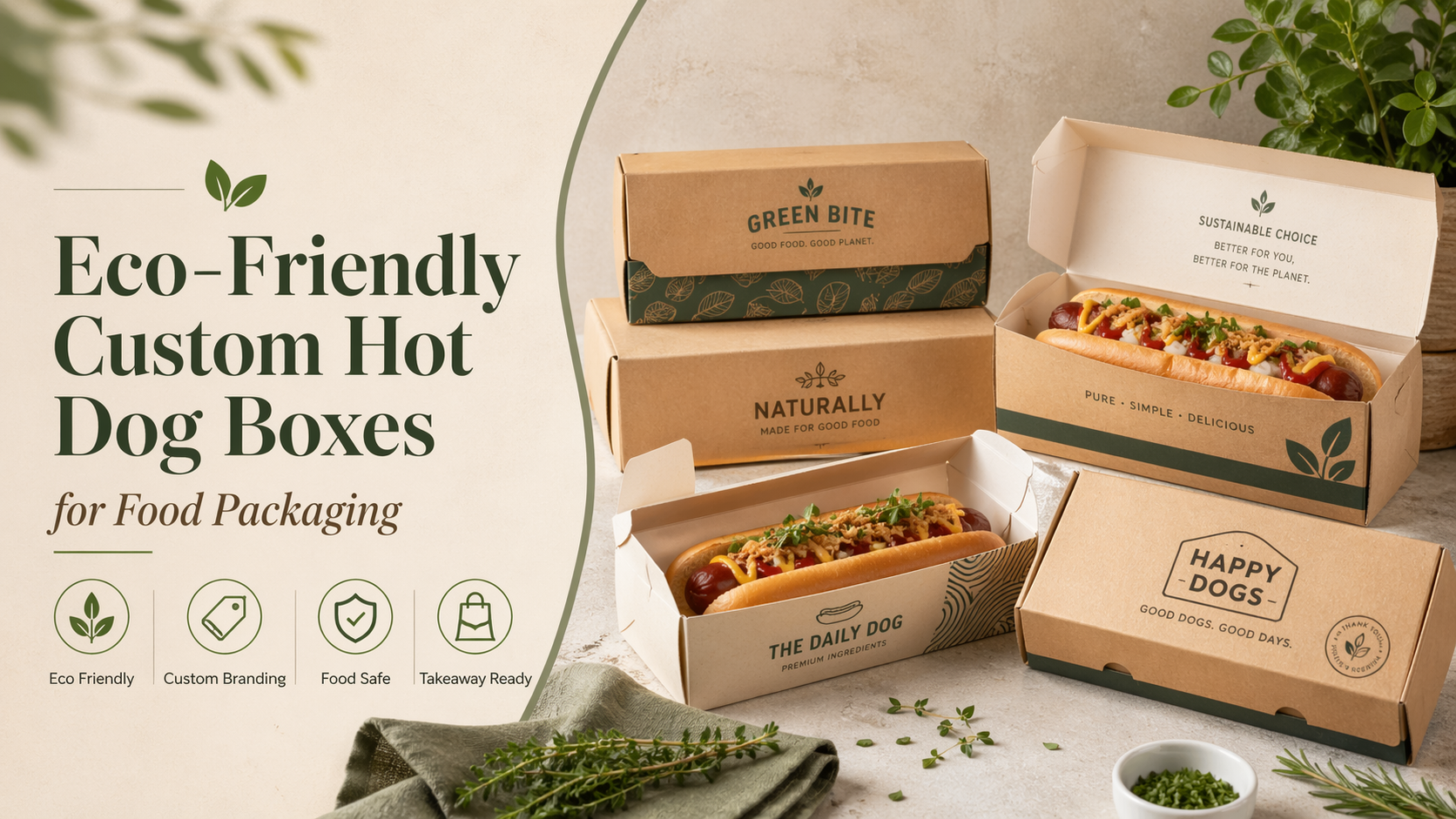 Eco-Friendly Custom Hot Dog Boxes for Food Packaging