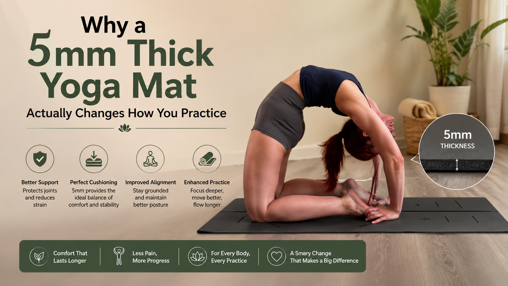 5mm thick yoga mat